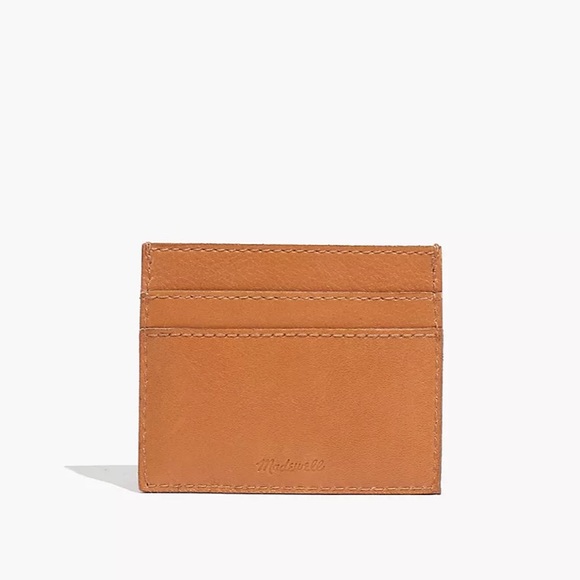 Madewell Handbags - MADEWELL Leather Card Case in Desert Camel